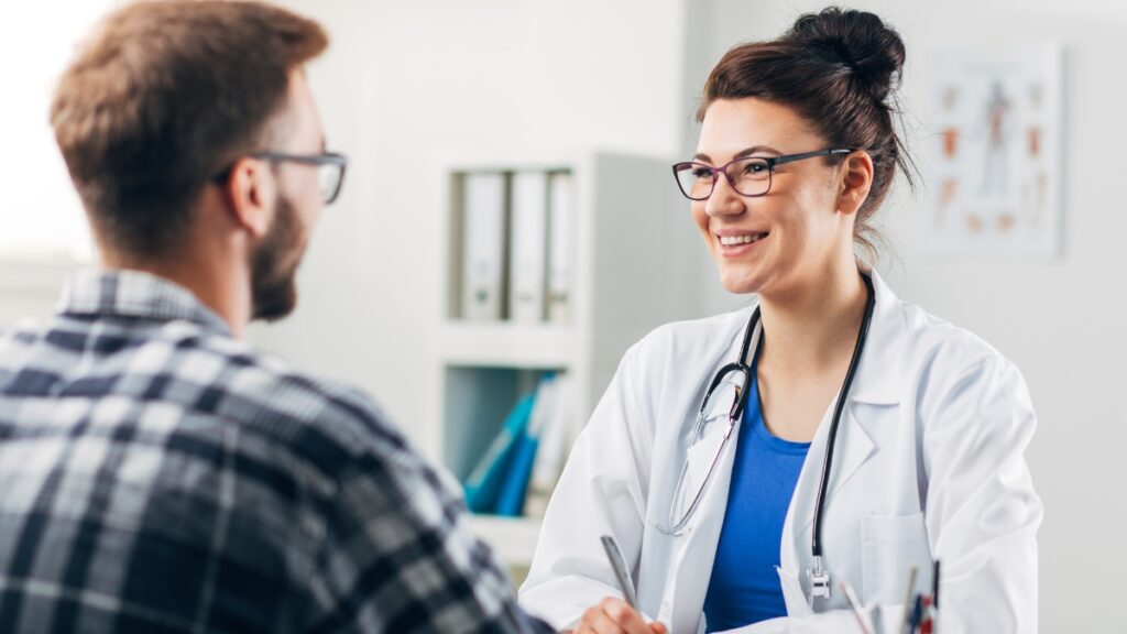 A man discusses drug detox in los angeles with his doctor